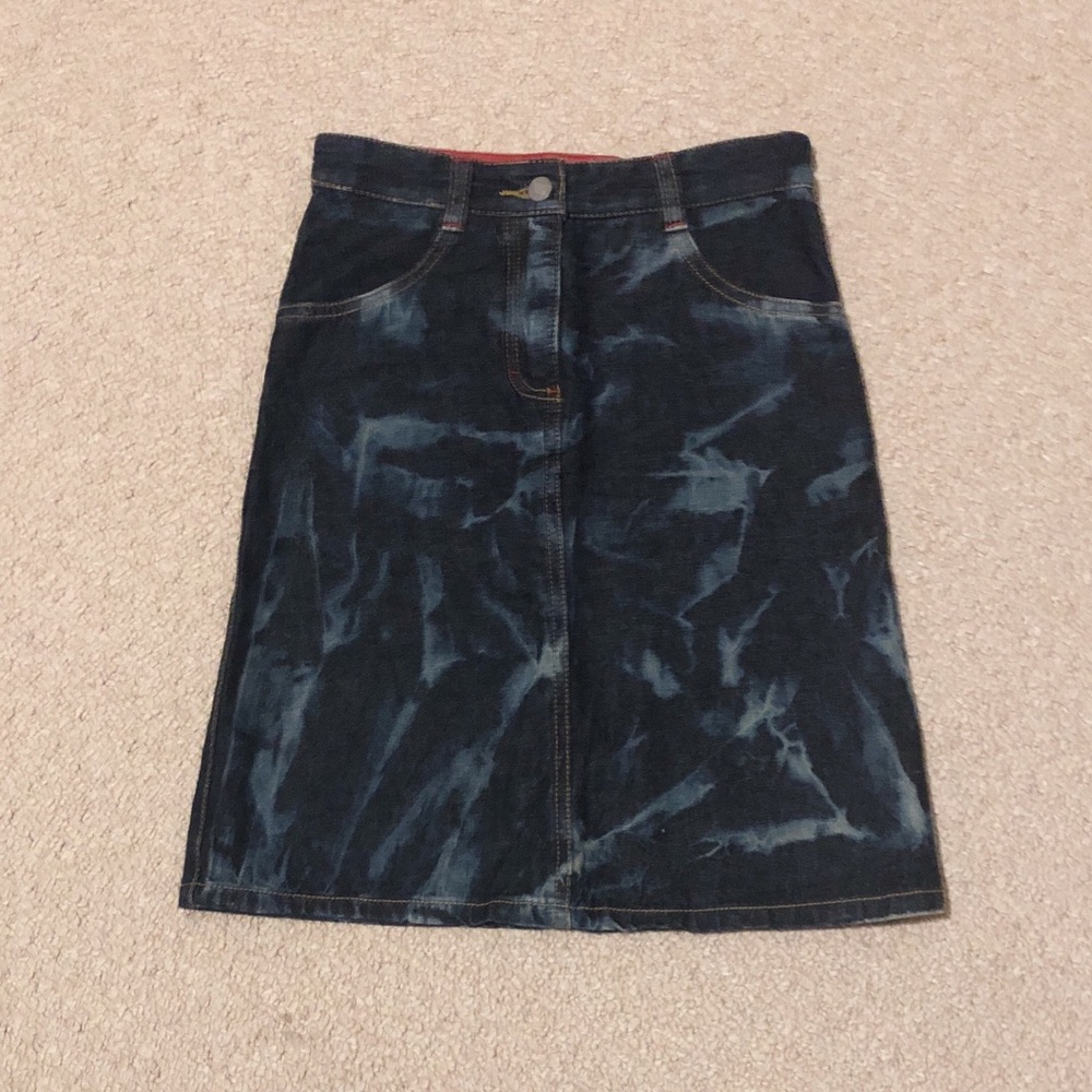 Espirit Patterned Denim Skirt